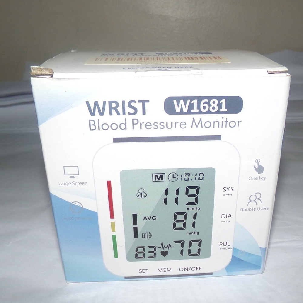 MMIZOO Digital Automatic Wrist Blood Pressure Monitor W1681 Large Screen White